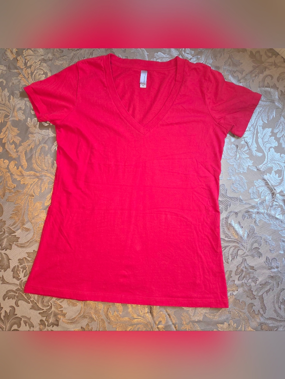 Next Level  V-Neck Short Sleeve Tee -  Cherry Red